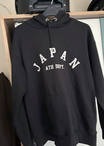 Siyah Kapüşonlu Erkek Sweatshirt - Görsel 4