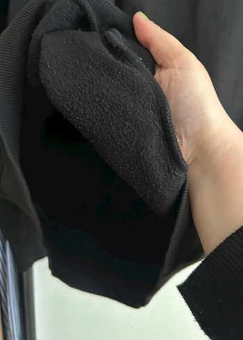 Siyah Kapüşonlu Erkek Sweatshirt - Görsel 6