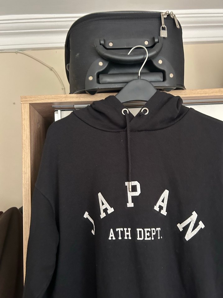 Siyah Kapüşonlu Erkek Sweatshirt - Görsel 5