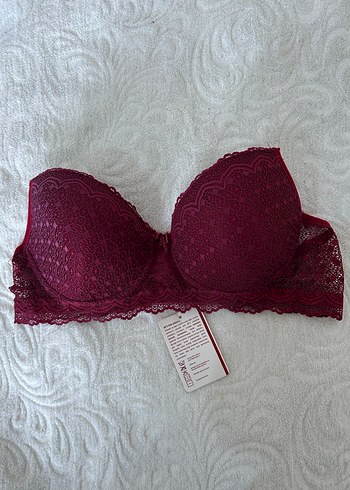 Bordo Dantelli Bohem Sütyen - Görsel 2