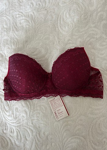 Bordo Dantelli Bohem Sütyen - Görsel 3