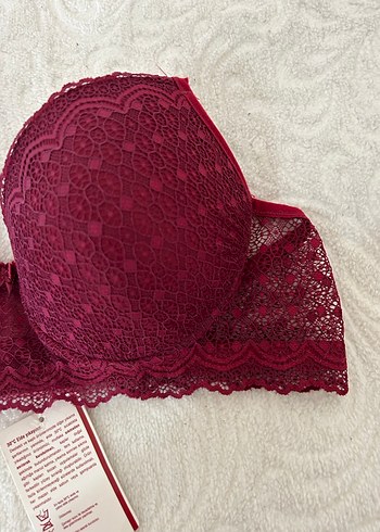 Bordo Dantelli Bohem Sütyen - Görsel 4