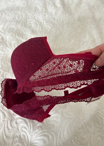 Bordo Dantelli Bohem Sütyen - Görsel 11