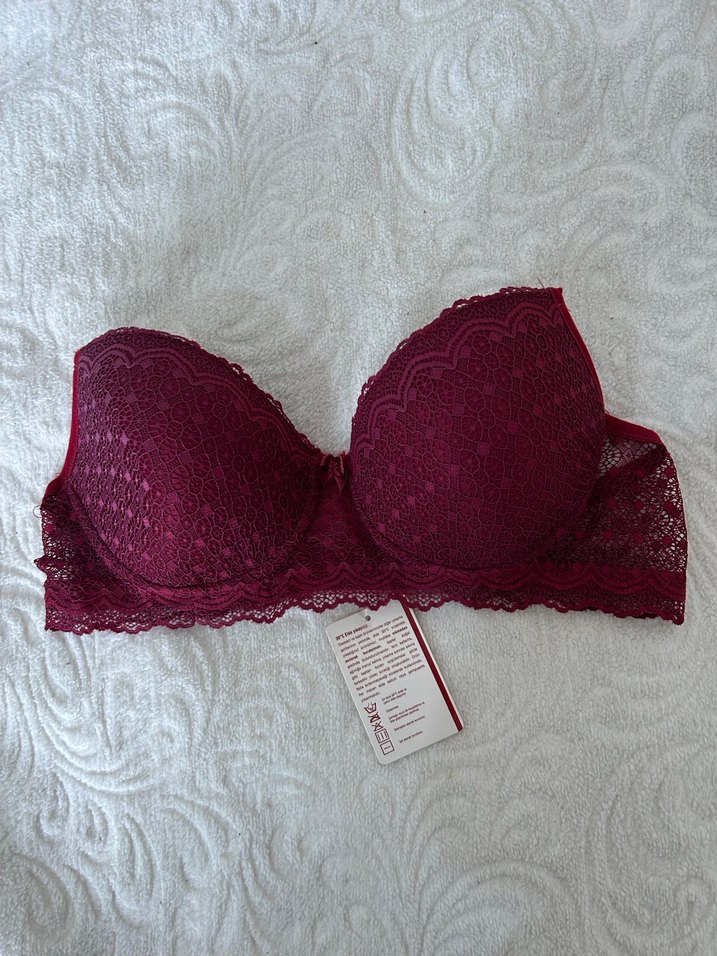 Bordo Dantelli Bohem Sütyen - Görsel 2