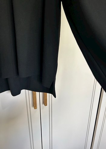 Siyah V Yaka Salaş Kadın Sweatshirt - Görsel 11