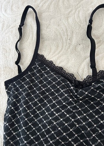 Dantel Detaylı Siyah Strappy Kadın Atlet - Görsel 13