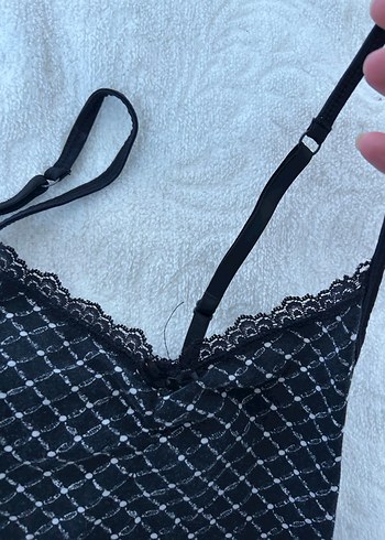 Dantel Detaylı Siyah Strappy Kadın Atlet - Görsel 12