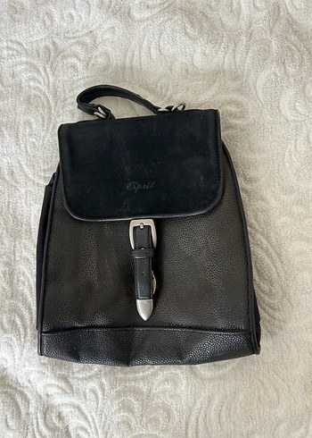 Siyah Deri Kadın Sırt Çantası - Görsel 5