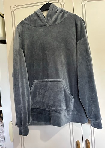 Gri Kapüşonlu Rahat Kadın Sweatshirt - Görsel 2