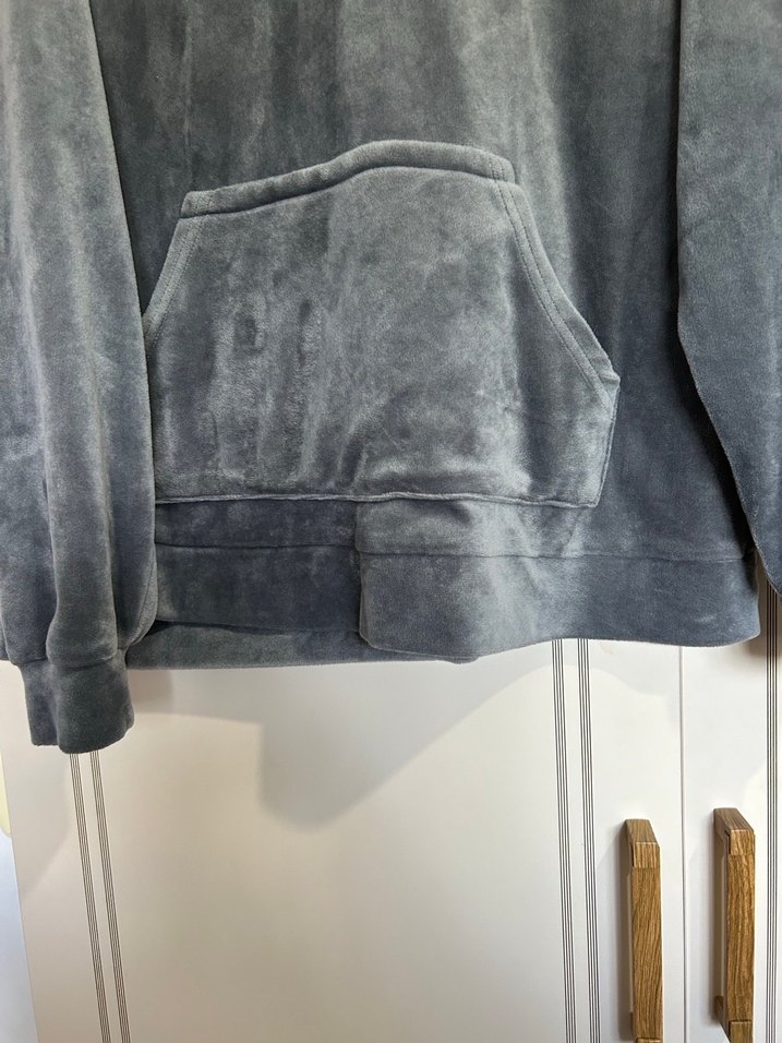 Gri Kapüşonlu Rahat Kadın Sweatshirt - Görsel 5