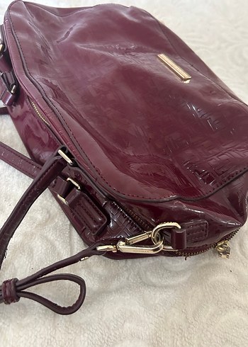 Bordo Deri Tokalı Kadın Çanta - Görsel 9