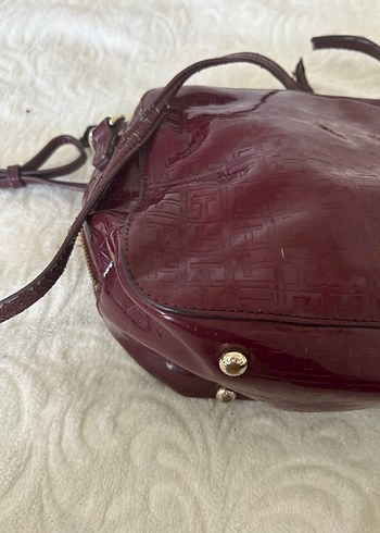 Bordo Deri Tokalı Kadın Çanta - Görsel 13