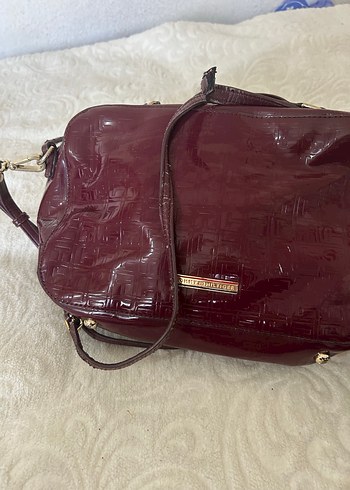 Bordo Deri Tokalı Kadın Çanta - Görsel 14