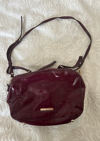 Bordo Deri Tokalı Kadın Çanta - Görsel 3
