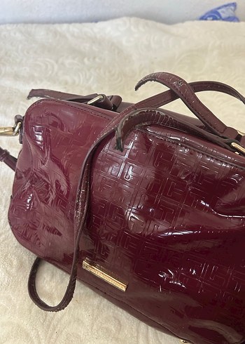 Bordo Deri Tokalı Kadın Çanta - Görsel 16