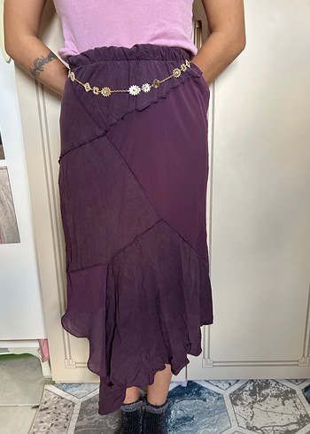 Mor Uzun Salaş Kadın Etek - Görsel 4