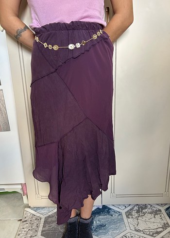 Mor Uzun Salaş Kadın Etek - Görsel 5