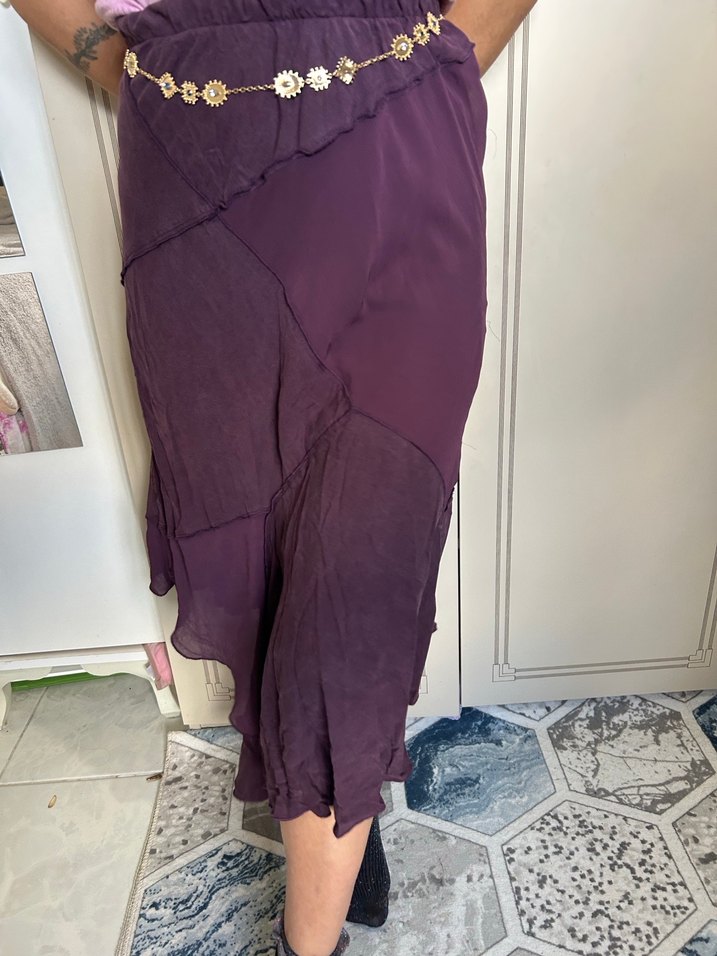 Mor Uzun Salaş Kadın Etek - Görsel 2