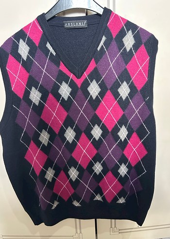 Erkek Bordo Ekose Triko Süveter - Görsel 4