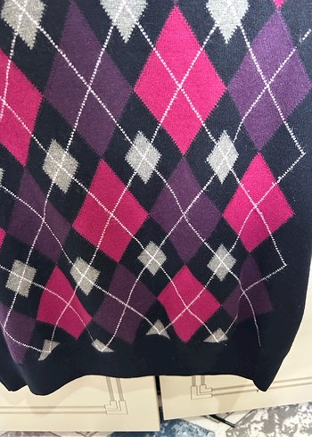 Erkek Bordo Ekose Triko Süveter - Görsel 9