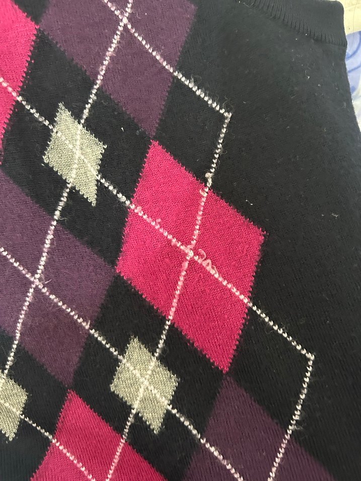 Erkek Bordo Ekose Triko Süveter - Görsel 3