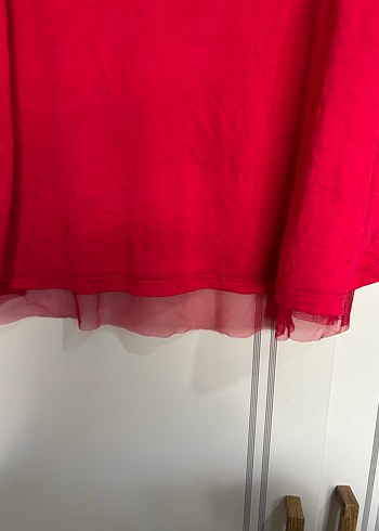 Kırmızı V Yaka Kolsuz Crop Top - Görsel 8