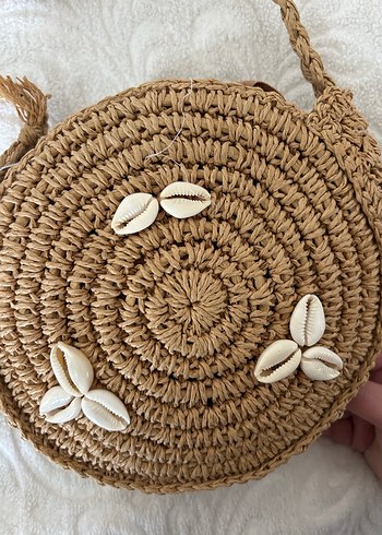 Bej Örgü Kadın Çapraz Çanta Dantel Detaylı - Görsel 13