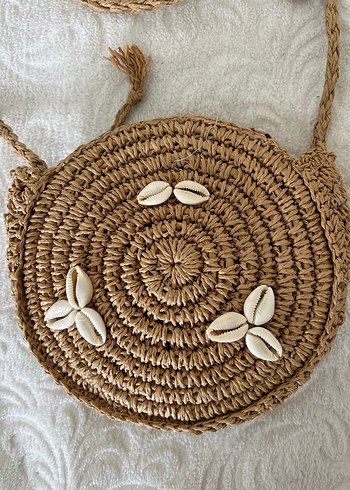 Bej Örgü Kadın Çapraz Çanta Dantel Detaylı - Görsel 6