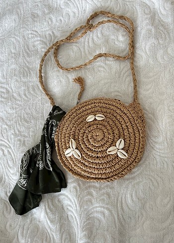 Bej Örgü Kadın Çapraz Çanta Dantel Detaylı - Görsel 3