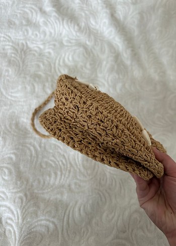 Bej Örgü Kadın Çapraz Çanta Dantel Detaylı - Görsel 11