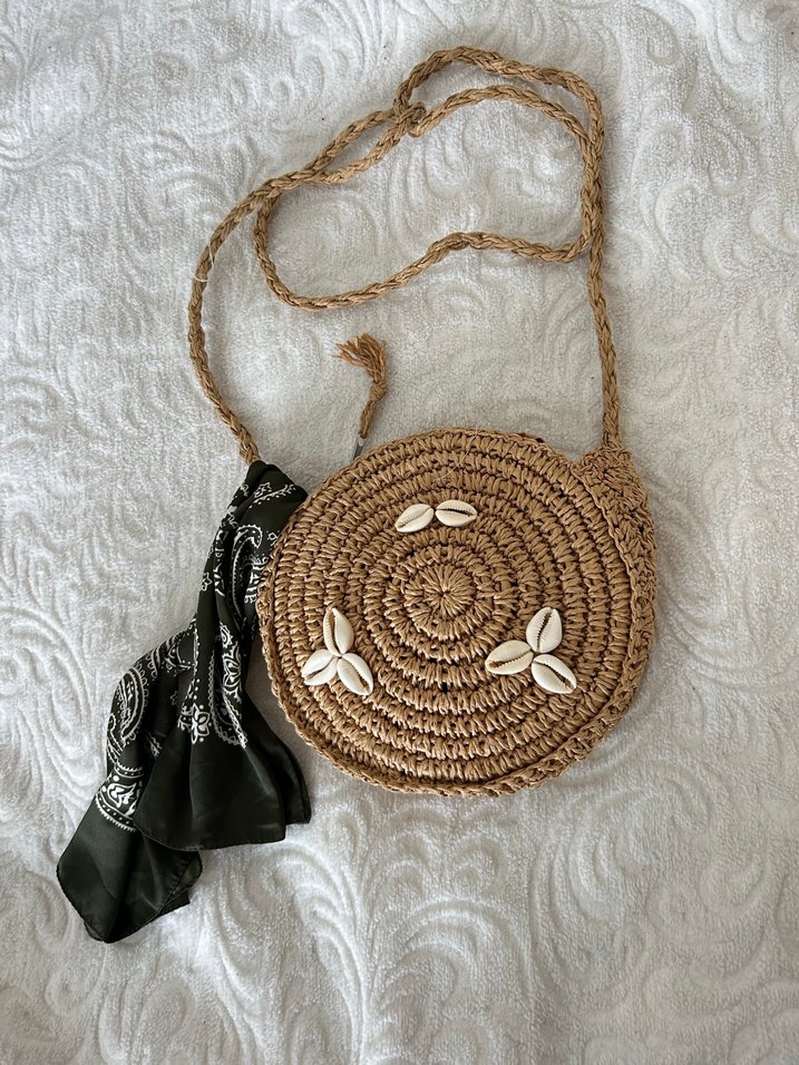 Bej Örgü Kadın Çapraz Çanta Dantel Detaylı - Görsel 3