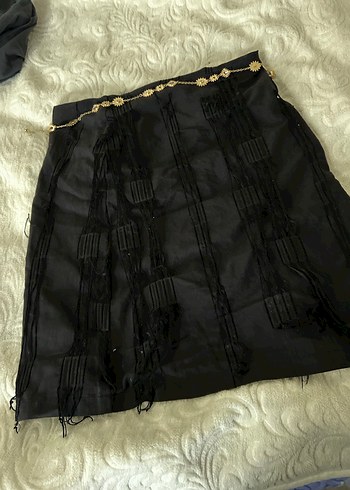 Siyah Gotik Midi  Etek - Görsel 8