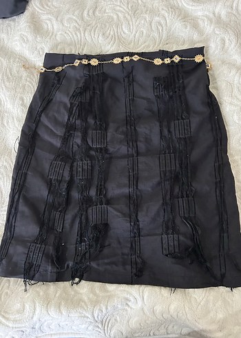 Siyah Gotik Midi  Etek - Görsel 11