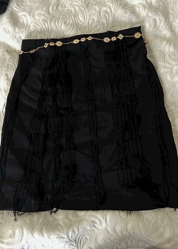 Siyah Gotik Midi  Etek - Görsel 4