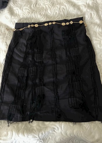 Siyah Gotik Midi  Etek - Görsel 6