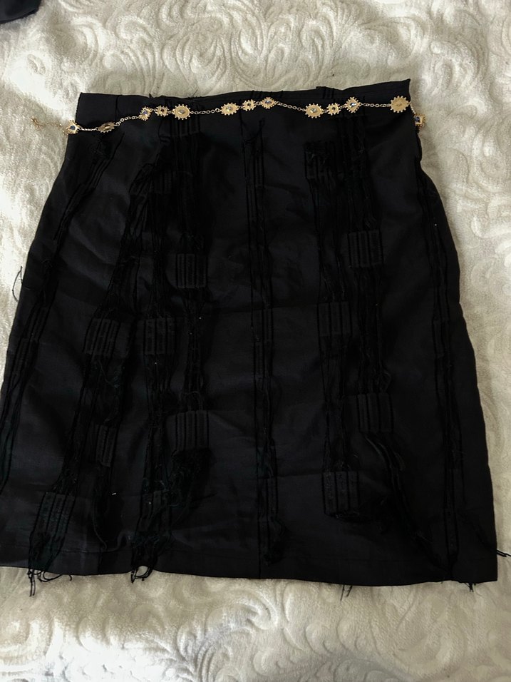 Siyah Gotik Midi  Etek - Görsel 5