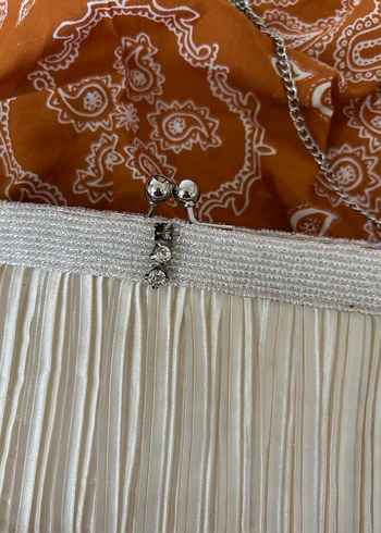 Beyaz Pilili Kadın Abiye Çanta - Görsel 5