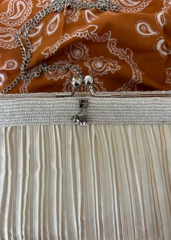 Beyaz Pilili Kadın Abiye Çanta - Görsel 14