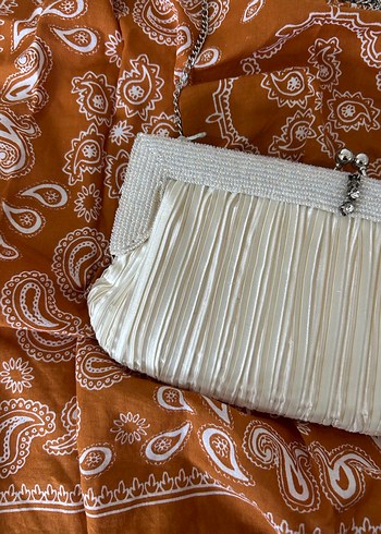 Beyaz Pilili Kadın Abiye Çanta - Görsel 6