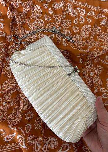 Beyaz Pilili Kadın Abiye Çanta - Görsel 10