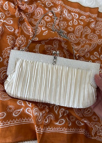 Beyaz Pilili Kadın Abiye Çanta - Görsel 4