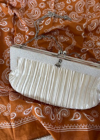 Beyaz Pilili Kadın Abiye Çanta - Görsel 13