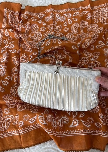 Beyaz Pilili Kadın Abiye Çanta - Görsel 12