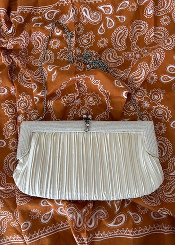 Beyaz Pilili Kadın Abiye Çanta - Görsel 3