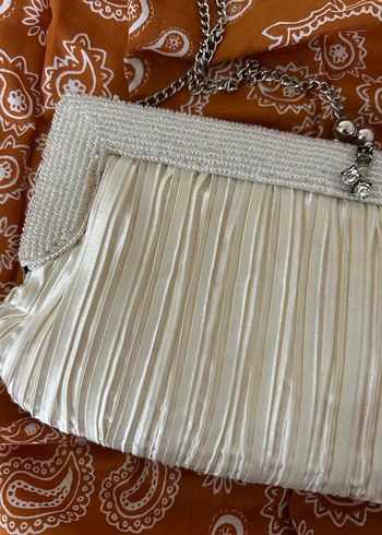 Beyaz Pilili Kadın Abiye Çanta - Görsel 15