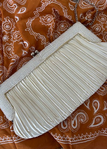 Beyaz Pilili Kadın Abiye Çanta - Görsel 8