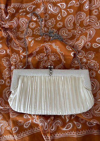 Beyaz Pilili Kadın Abiye Çanta - Görsel 2