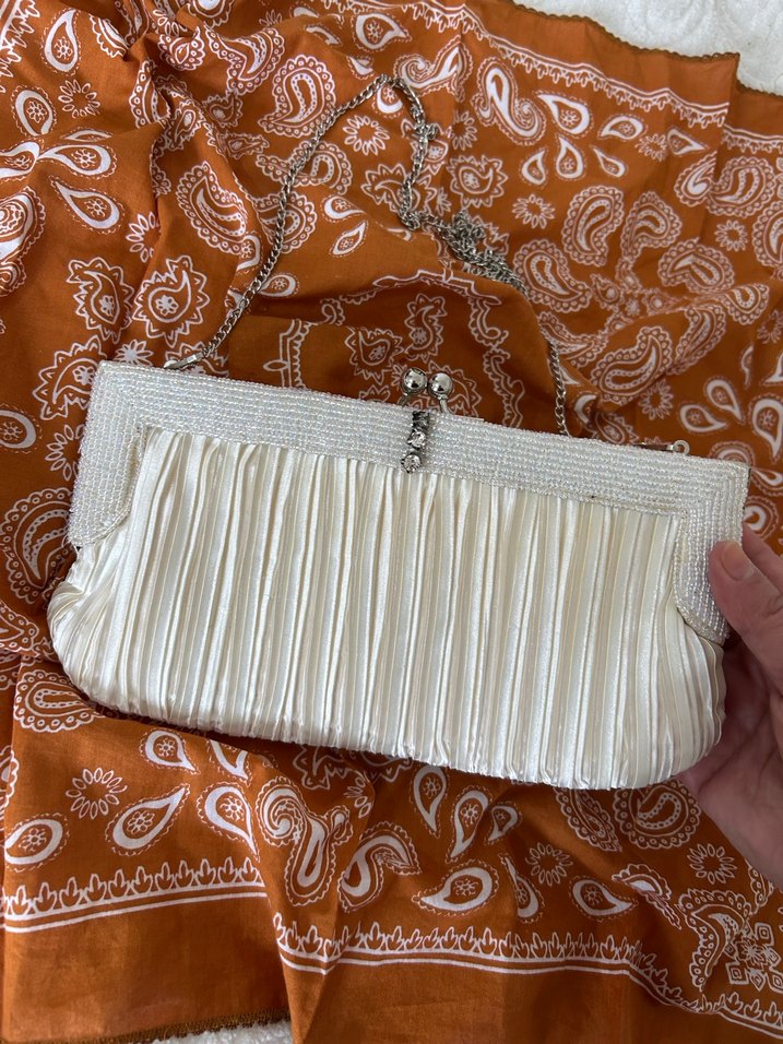 Beyaz Pilili Kadın Abiye Çanta - Görsel 4