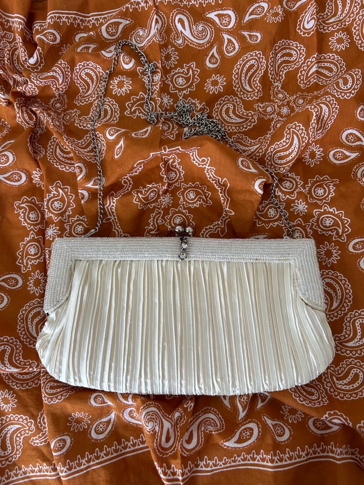 Beyaz Pilili Kadın Abiye Çanta - Görsel 2