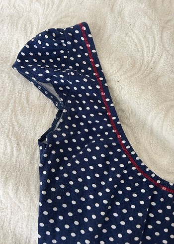 Lacivert Puantiyeli V Yaka Crop Top - Görsel 9